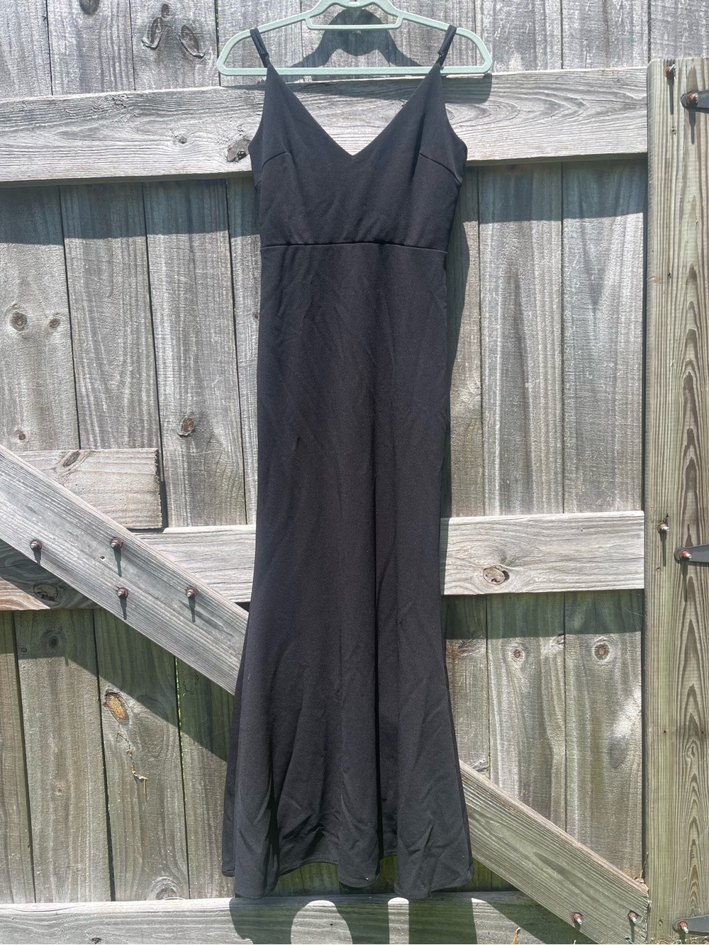 Lulu's Black V-Neck Spaghetti Strap Maxi Dress